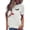 White, variant on Women's Casual Short Sleeve Graphic T-Shirt, Funny Face Print Pullover Tee, Stretchy Cotton-Like Top for Everyday Wear, Sizes S-2XL