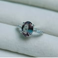 thumbnail image 4 of Alexandrite Ring, 925 Sterling Silver Ring, Color Change Stone Oval Cut Ring, 4 of 10