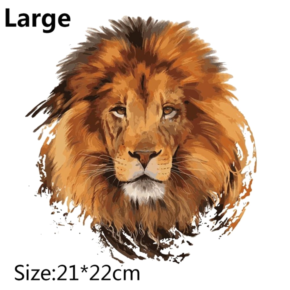 DIY Lion Iron-on Heat Transfer Clothes Patches Stickers Applique Decor Candy 