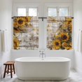 thumbnail image 4 of Farmhouse Sunflower Tier Curtains 54 Inch Length, Vintage Daisy Butterflies Rustic Wood Cafe Short Curtains for Bathroom Over Sink, Small Kitchen Curtain Light Filtering Drapes 2 Panels 27.5"Wx54"L, 4 of 8
