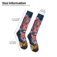 thumbnail image 2 of Balery Pink Tiger Gold Leaves Printed Novelty Socks Men's Women's Crew Socks Sports Socks Knee High Socks Cotton Socks Quirky and Cool Socks, 2 of 9