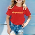 thumbnail image 2 of PMVFHDE Hauts pour Fille Tendance Été T-Shirts Graphiques pour Fille Hauts Tendance pour Fille T-Shirts & Blouses Tendance Manches Courtes Col Rond pour Enfants avec Imprimés Mensuels Rouge, 7-8 Ans, 2 of 4