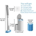 thumbnail image 5 of 2 Pack Disposable Toilet Brush and Holder Set,Extended Handle with 48 Cleaner Refills Toilet Brush for Toilet Bowl Cleaners,Bathroom Cleaning, Bathtub - Blue (Ocean Fresh Scent), 5 of 7