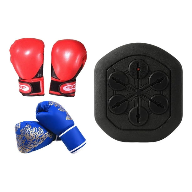 Fulluky Music , Music Electronic Boxes Wall Target Boxing Machine, avec 6  lumières et capteur Bluetooth, appareils d'entraînement à la boxe avec  gants de boxe (gants pour enfants A) : : Sports