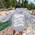 thumbnail image 2 of Respect The Ocean Women's Hooded Sweatshirt for Everyday Comfort and Cozy Organic Fabric Grey L, 2 of 5