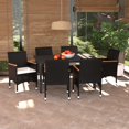 thumbnail image 1 of vidaXL 7 Piece Garden Dining Set with Cushions Poly Rattan Black, 1 of 5