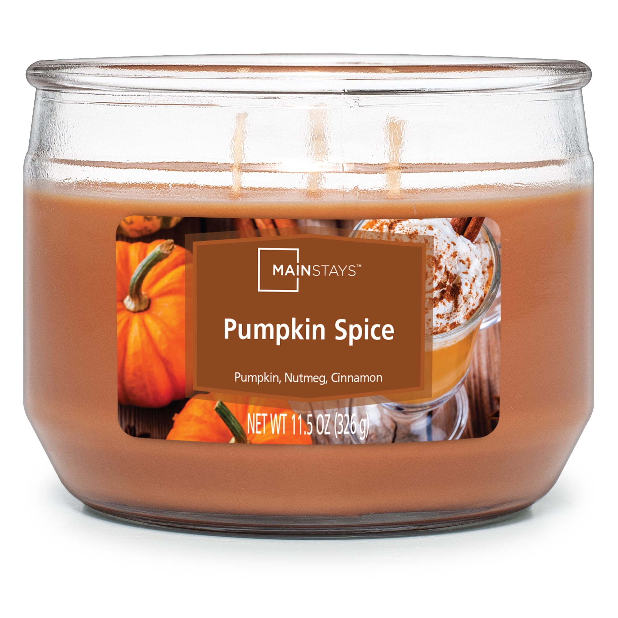 Mainstays Pumpkin Spice Scented 3-Wick Candle, 11.5 oz