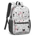 thumbnail image 2 of Cat and Fan White Pattern 17" School Backpacks for Teens,Waterproof Oxford Fabric,S-Shape Padded Straps for School,Travel,Hiking,Camping, 2 of 6