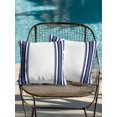 thumbnail image 3 of Outdoor Pillows Waterproof, Navy Blue Striped Throw Pillows with Inserts Included, Modern Farmhouse Stripes Indoor Outdoor Decorative Lumbar Pillow for Bed/Couch/Patio 18"x18", 2Pcs, 3 of 8
