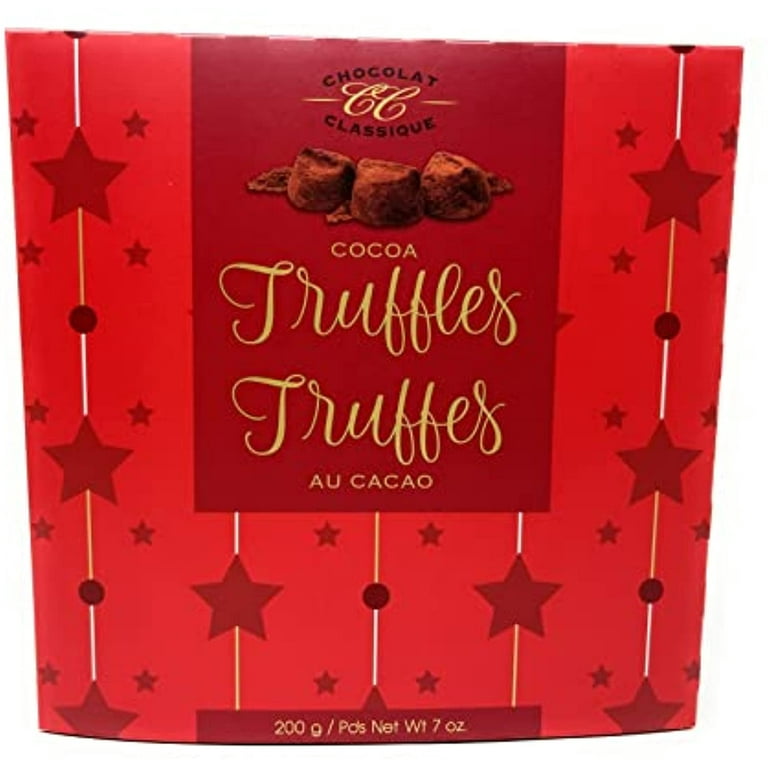 Chocolat Classique Red Box Chocolate Truffles Powdered In Delicious Cacao  Soft Drops 7 Ounce Box