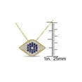 thumbnail image 5 of 3/5 Carat (Ctw) Blue Sapphire Evil Eye Drop Pendant Necklace in 14K Yellow Gold with Diamonds for Women, 5 of 6