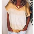 thumbnail image 1 of New Women's Gradient Print Short Sleeve V Neck Loose T Shirt, 1 of 4