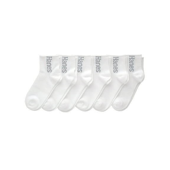 Hanes Women's Originals Supersoft Mid Crew Flat Knit Socks 6-Pack