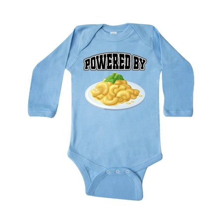 

Inktastic Powered by Macaroni and Cheese Gift Baby Boy or Baby Girl Long Sleeve Bodysuit