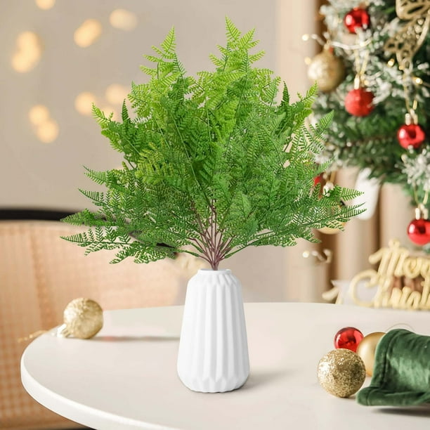 Ramas Navideñas Artificiales con Hojas de Peonía: Guirnaldas, Coronas y Tallos Decorativos para Manualidades y Exhibiciones Festivas.