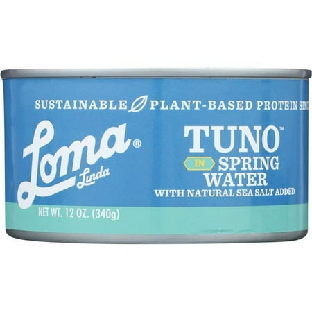 Loma Linda Tuno - Plant-Based - Spring Water (12 oz) - Non-GMO, Ocean Safe, Omega 3, Seafood Alternative