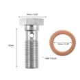 thumbnail image 3 of Unique Bargains 2pcs AN4 7/16-20 Thread Turbo Brake Line Banjo Bolt with Copper Washers Single Banjo Bolt 32mm Length, 3 of 6