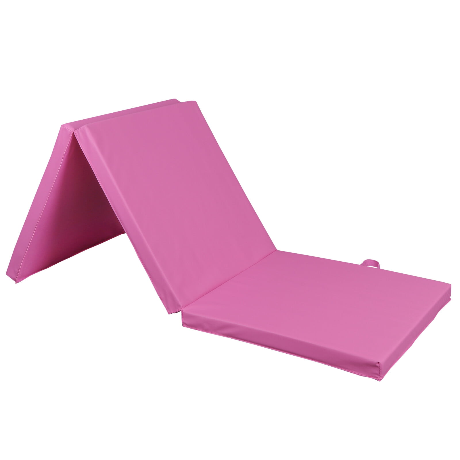 ZenSports Tri-Fold 6x2FT Exercise Gym Mat Portable Workout Yoga Mat 2'' Thickness Pink