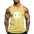 thumbnail image 2 of Camiseta sin mangas de cuello redondo para hombre, con estampado de Halloween, cuello redondo, estilo informal, deportiva, para hombre, 2 of 5