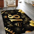thumbnail image 4 of 4x6 Area Rugs, Happy 18th Birthday Non-Skid Rubber Backing Large Rectangle Rugs - Living Room Bedroom Home Office, Black Golden Balloon Cake Fireworks Indoor Floor Mat Carpets Washable Rug, 4 of 9