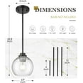 thumbnail image 4 of Pendant Lights Kitchen Island 2 Pack, 7" Modern Black Hanging Lights Fixtures with Clear Glass Globe Shade, Kitchen Island Lighting for Bathroom, AD-22280-1P2-BK-C, 4 of 15