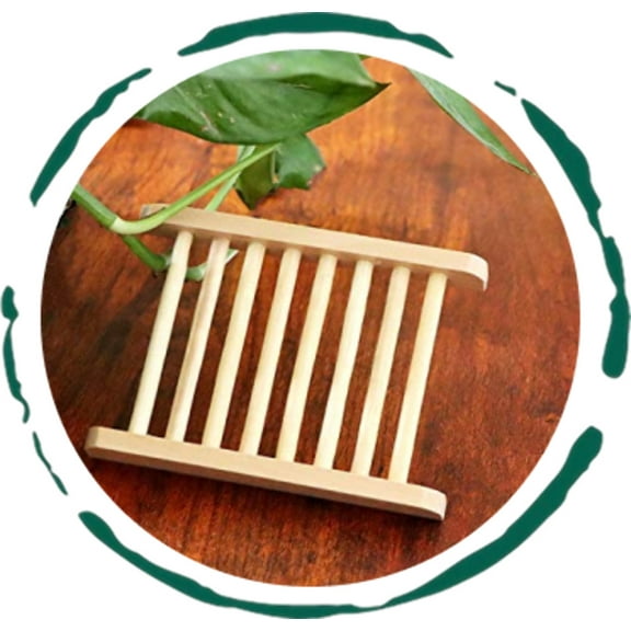 BeNat. 2-Pack. Natural Bamboo Tray. Wooden Soap Dish. Eco-Friendly. Biodegradable.