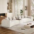 thumbnail image 5 of Rophefx 177.7" Oversized Curved Sectional Sofa for Living Room with 29.2" Deep Seats, Movable Coffee Table with USB, No Assembly, Beige Chenille, 5 of 7