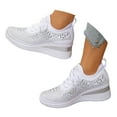 thumbnail image 1 of DXOUPM Running Shoes for Women Low Top Rhinestone Fashion Breathable Mesh Upper Sneakers, 1 of 3