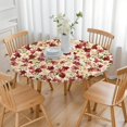 thumbnail image 3 of Pioneer Flower Floral Print Pattern Round Fitted Tablecloth with Elastic Edge,Dining Table Cover Waterproof,Outdoor Round Tablecloth for Camping,Dining,Indoor and Outdoor, 3 of 7