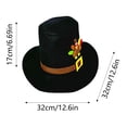 thumbnail image 4 of YAYUBA Thanksgiving Hats Black Pilgrim Felt Hat Thanksgiving Novelty Black Top Hat for Thanksgving Party Accessory, 4 of 9