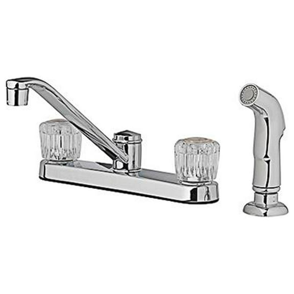 HomePointe 242105 Kitchen Faucet With Side Spray, 2 Acrylic Handles, Chrome - Quantity 3