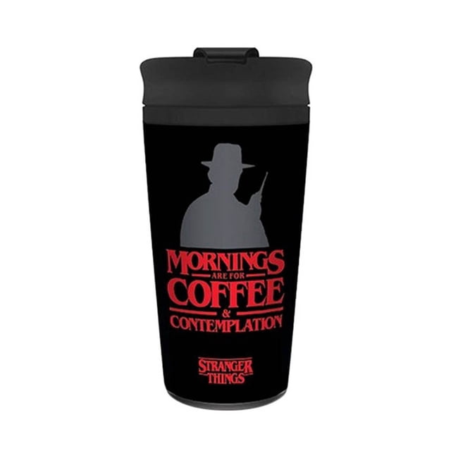 Stranger Things - Termo / Taza de Viaje Coffee & Contemplation (Negro/Rojo/Gris)