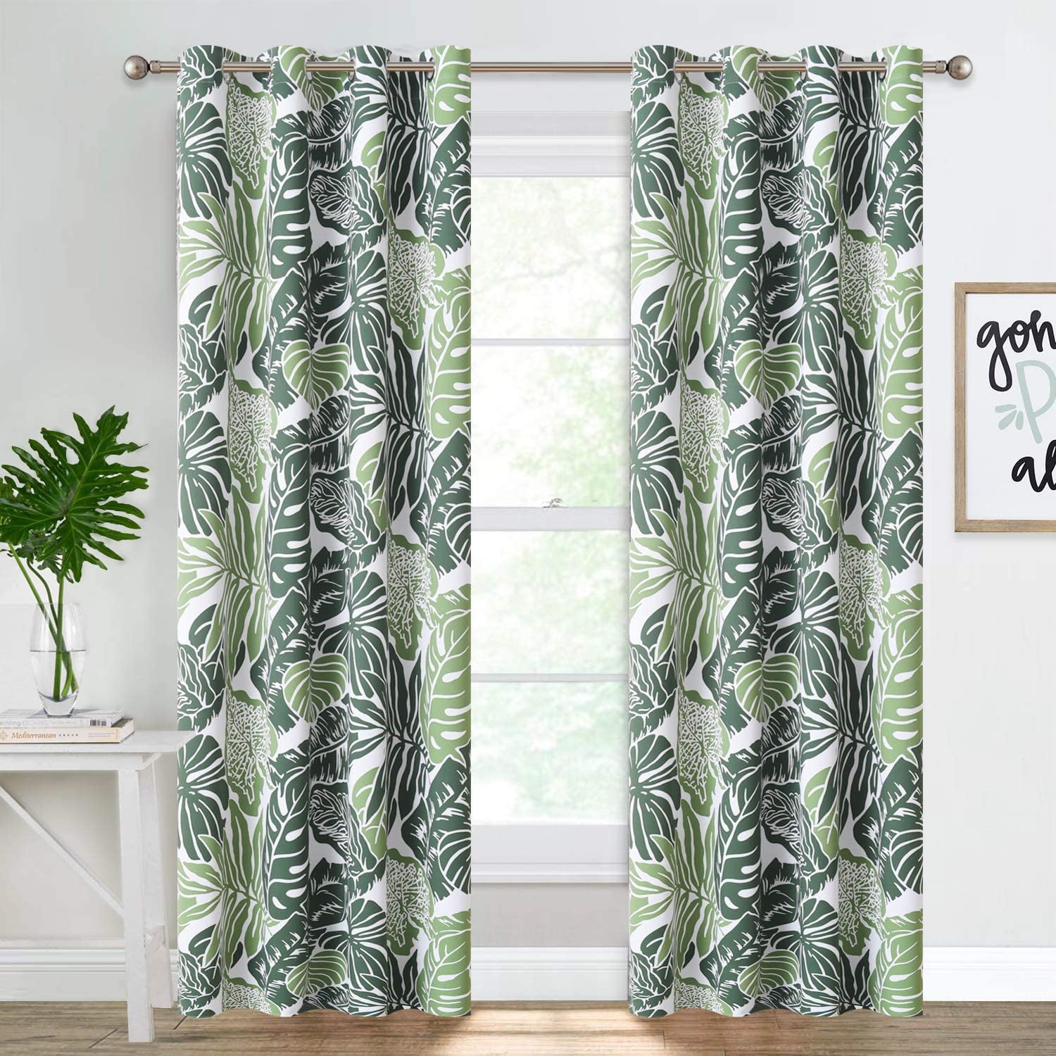 Room Darkening Tropical Curtains 84, Banana Leaf Curtains Uk