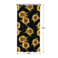 thumbnail image 5 of Sunflower and Leaf Black Pattern Modern Waterproof Shower Curtain Set with 12 Hooks, Washable Decorative Bathroom Shower Curtain, 5 of 6