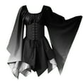 thumbnail image 1 of XDZJLR Robes pour Femmes à Manches Trompette Chemise Irlandaise avec Corset Robe Corset Rétro Gothique Traditionnelle m S, 1 of 5