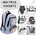 thumbnail image 6 of Jeiento Space Axolotl Kids School Backpack 17 Inch Water-Resistant Large Capacity Multi-Pocket Bookbag for Elementary Girls, for Back to School Supplies, Travel & Hiking, 6 of 7