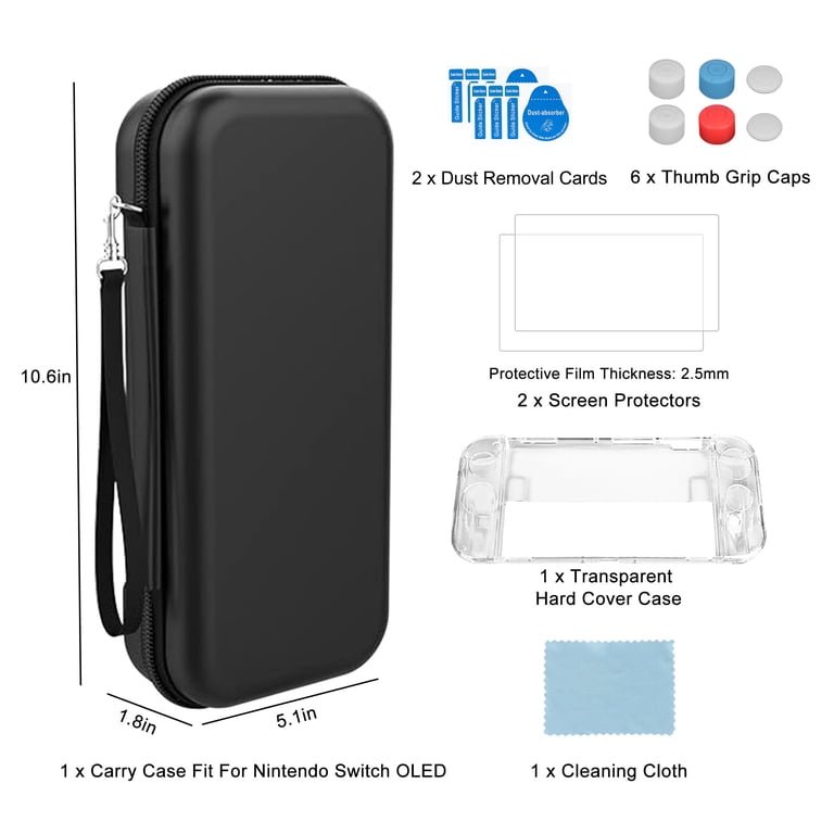 TSV 13-in-1 Accessories Bundle for Nintendo Switch OLED, Travel