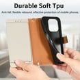 thumbnail image 6 of for iPhone 12/12 Pro Leather Phone Case Wallet Zipper Pocket Pouch Folio Flip Cover Kickstand, Multi Anti-theft Card Holder Cash Slot, Double Magnetic Buckle, Wrist Lanyard, 6 of 8