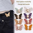 thumbnail image 2 of QHUDLV Adjustable Metal Waist Buckle, Alloy Removable Butterfly Design Pants Extender, 1.09×1.36 in, 1/8 Pairs, 2 of 9