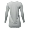 thumbnail image 3 of A2Y Women's Basic Solid Soft Cotton Long Sleeve Crew Neck Top Shirts Light Grey S, 3 of 3