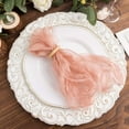 thumbnail image 2 of Efavormart 5 Pack Dusty Rose Sheer Crinkled Organza Wedding Napkins, Premium Shimmer Decorative Dinner Napkins, 2 of 11