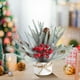 thumbnail image 4 of Mini árbol de Navidad decorativo de escritorio con bayas y piñas artificiales para sala de estar o dormitorio. Ambiente navideño. 1 unidad. 30 × 24 × 7,8 cm. Rkxzt, 4 of 9