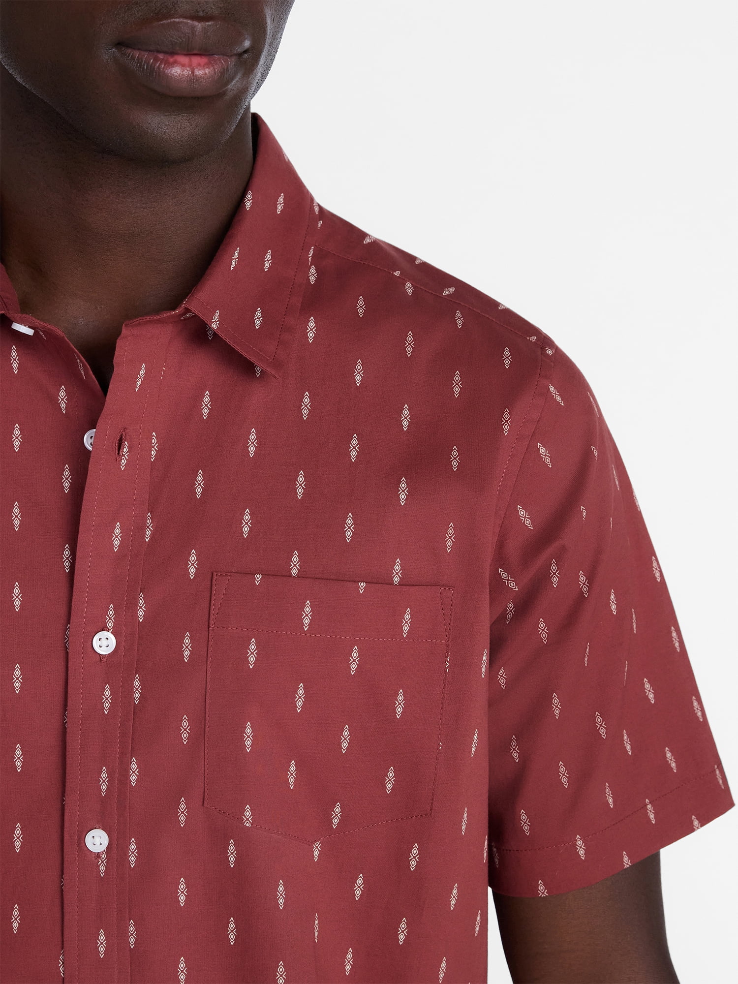 George Men's Poplin Shirt with Short Sleeves, Sizes XS-3XL