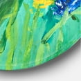 thumbnail image 3 of Designart 'Yellow and Blue Wild Flowers and Grass Gouache' Traditional Circle Metal Wall Art 11x11 - Disc of 11, 3 of 5