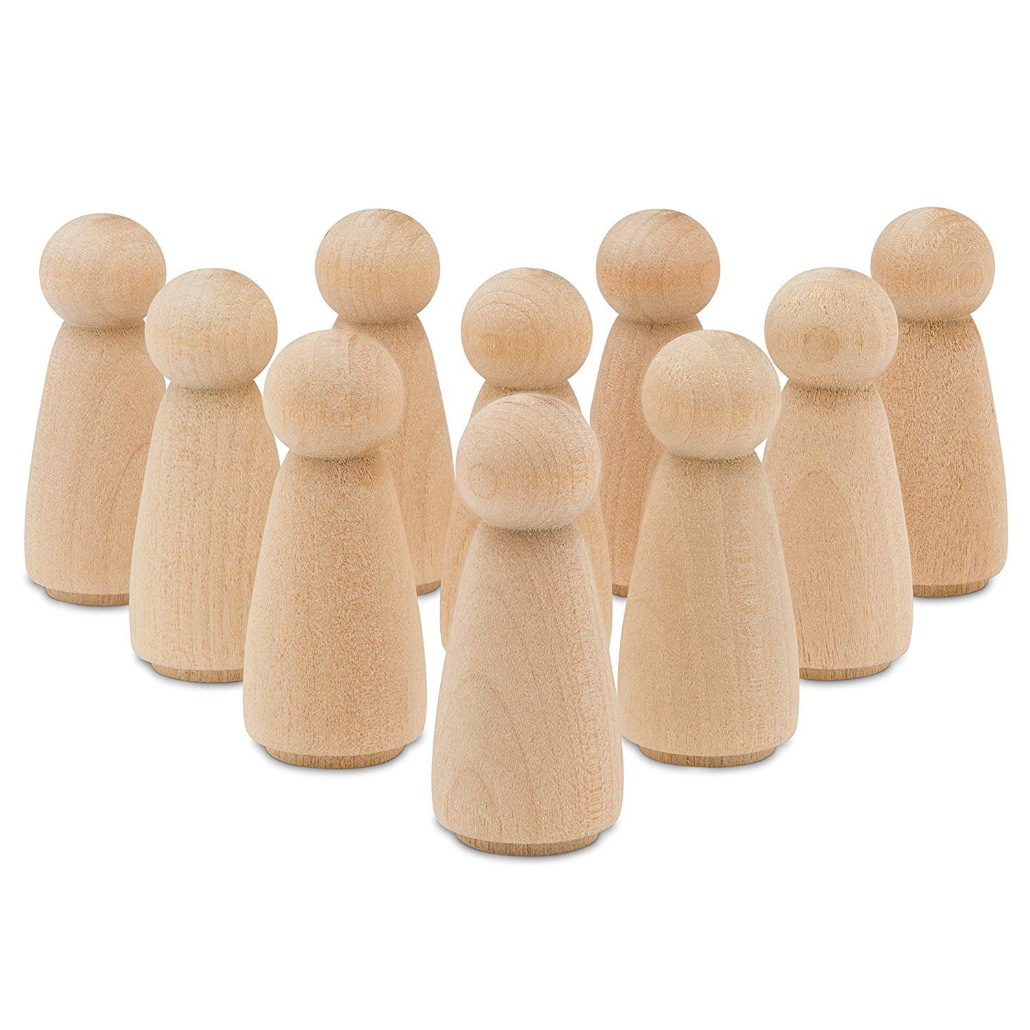 Home Party Decor Doll Bodies 50 Pack Unfinished Wooden Peg Dolls Decorative Peg Doll People for Kids DIY Art Craft Peg Game Painting Wooden Figures Peg People 