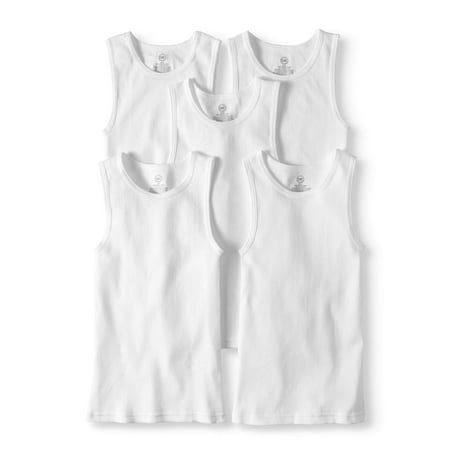 Boys Muscle Tee - Wonder Nation Boys A Shirt, 5 Pack (Little Boys & Big Boys)