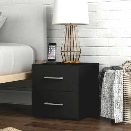 Lundy Low Profile Nightstand with USB, Black, by Hillsdale Living Essentials