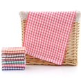 thumbnail image 3 of opvise Kitchen Wipes Sure Here's A Product Title for Listing Plaid Print Thickened Kitchen Towel Set Absorbent Cotton Towels for Dishes Furniture More Pink, 3 of 8