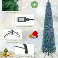 thumbnail image 6 of HOMGX 8FT Fiber Optic Slim Christmas Tree, Prelit Pencil Christmas Tree with Colorful Lights & 889 Branch Tips, Artificial Xmas Tree for Home Office Holiday Party Decoration, 6 of 15