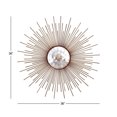 thumbnail image 4 of DecMode Copper Metal Sunburst Wall Decor with Cream Capiz Shell Center, 4 of 14